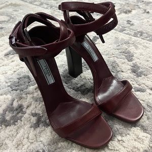 Prada Burgundy Leather Sandals